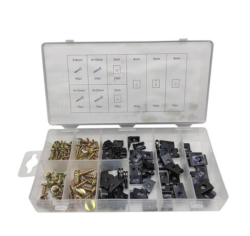 170 Pieces/Set Universal U Shaped Nut Fixing Screw Vehicle Bumper Dash Door Panel Fasteners Accessories Car Fender Bumper in Saudi Arabia