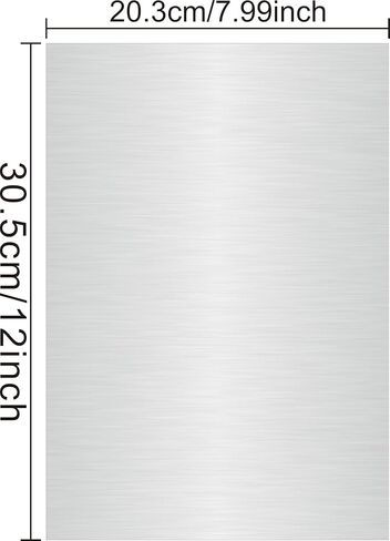 2PCS 8" x 12" x 1/8" Inch Stainless Steel Sheets Metal Plates for Magnetic Mount Board Wall, 430 Stainless Steel Shim Stock Plates for Crafting, Kitchen, Office（Thickness,2.95mm in Kuwait