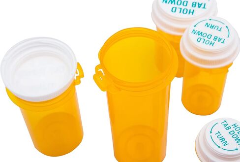 حاويات حبوب الدواء الصيدلية البلاستيكية مع أغطية النقر بالإبهام - وصفة طبية لزجاجات الوصفات الفارغة القابلة للعكس، 60 قارورة درام (12 قيراط) in Kuwait