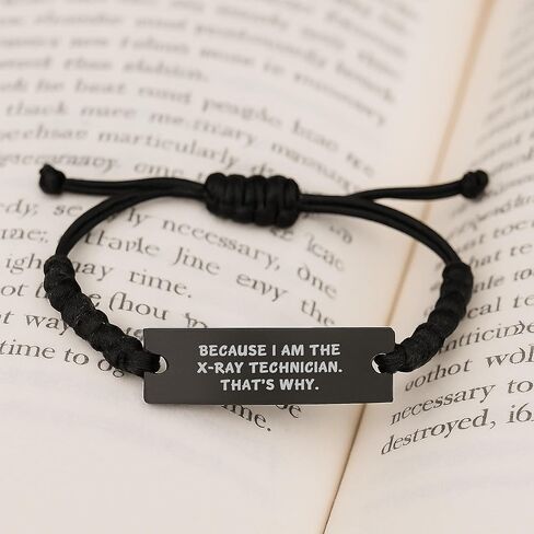 Funny X-Ray Technician Gifts for Men, Rope Bracelet Engraved with Because I Am The X-ray Technician. That's Why., Christmas Unique Presents from Friends in Saudi Arabia