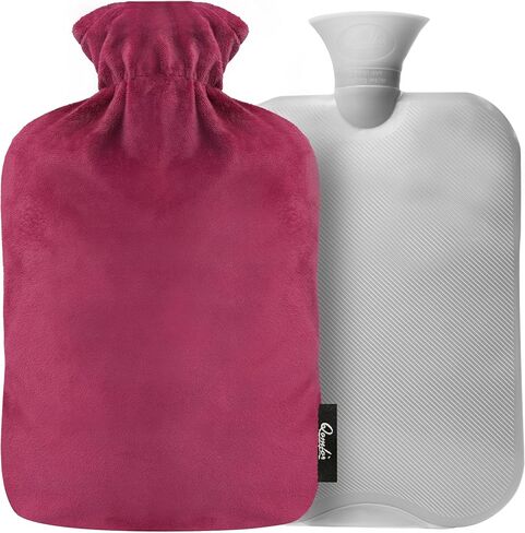 QOMFOR XXL زجاجة ماء ساخن كبير مع غطاء الصوف - زجاجة مياه ساخنة ناعمة ومريحة 3L للسرير ، والتشنجات ، وتخفيف الألم - متينة وآمنة ، مثالية للليالي الباردة (رمادي) in Kuwait