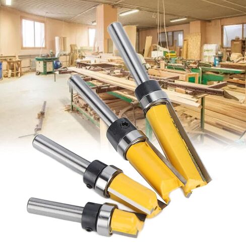 4Pcs Professional Milling Set 1/4 Inch Shockproof High Precision Woodworking Cutting Tools with Alloy Steel Blades for Flush Templates Slots and Complex Woodwork in Saudi Arabia