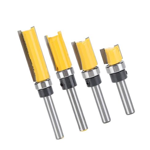 4Pcs Professional Milling Set 1/4 Inch Shockproof High Precision Woodworking Cutting Tools with Alloy Steel Blades for Flush Templates Slots and Complex Woodwork in Saudi Arabia
