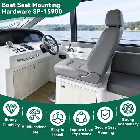 15 بوصة مقعد القارب منزلق وإمالة جبل لمقاعد المقعد لـ Attwood SP-15900 قاعدة قاعدة المقعد البحري لقارب جون، مع وضع قابل للتعديل لقوارب الصيد وقوارب العمل in Kuwait