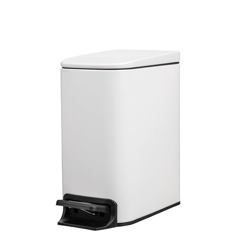 1.85 Gallons 7 Liters Slim Small Kitchen Trash Can with Lid Soft Close Dust Bin Step Pedal Garbage Waste Home Bathroom Office ABS Smooth Washable Cubo de Basura Cocina Ivory in Saudi Arabia