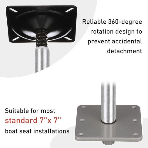 Bolaxin 3/4" Aluminum Marine Boat Seat Pedestal Post – 11" Lock-in Swivel Base Pole for Pontoon, Bass & Fishing Boats, Durable Corrosion-Resistant Seat Extension Post with Non-Threaded Steel Pin in Saudi Arabia