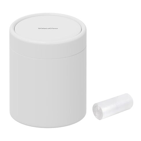 Desktop Trash can with Lid,0.4 Gal Stainless Steel Counter Top Trash Can Mini Bathroom Trash Can for Car,Office,Kitchen,Desk,a Roll of Trash Bag(Black) in Saudi Arabia