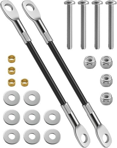 7" Marine Boat Seat Cables Replace B101-00 Compatible with Millennium B-100 Marine Boat, 2Pcs Arm Rest Straps w/ 4 x Bolts in Saudi Arabia