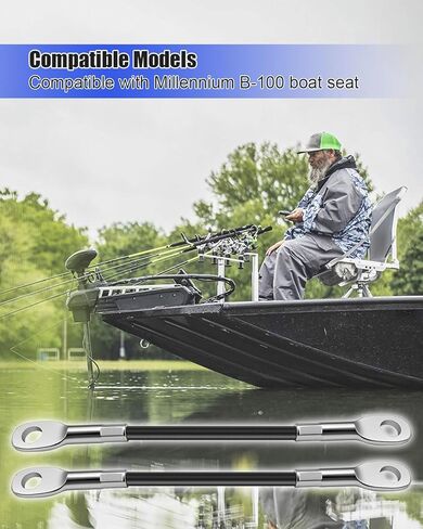 7" Marine Boat Seat Cables Replace B101-00 Compatible with Millennium B-100 Marine Boat, 2Pcs Arm Rest Straps w/ 4 x Bolts in Saudi Arabia