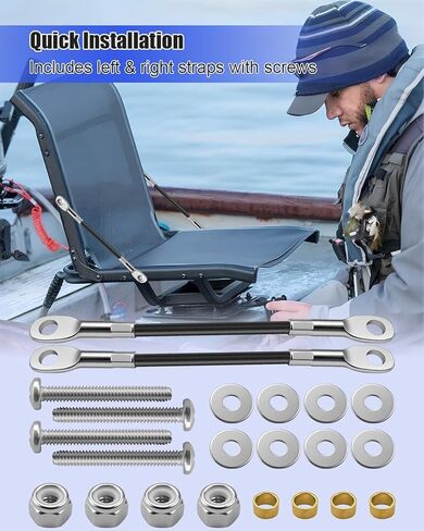 7" Marine Boat Seat Cables Replace B101-00 Compatible with Millennium B-100 Marine Boat, 2Pcs Arm Rest Straps w/ 4 x Bolts in Saudi Arabia