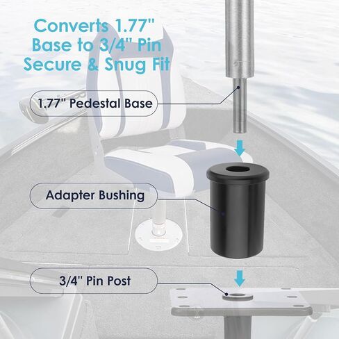 SP-14000 Pedestal Adapter Bushing, Compatible with Attwood Swivl-Eze Boat Seat Pedestal, 1.77" Base x 3/4" Pin, Replacement Post Adapter in Kuwait