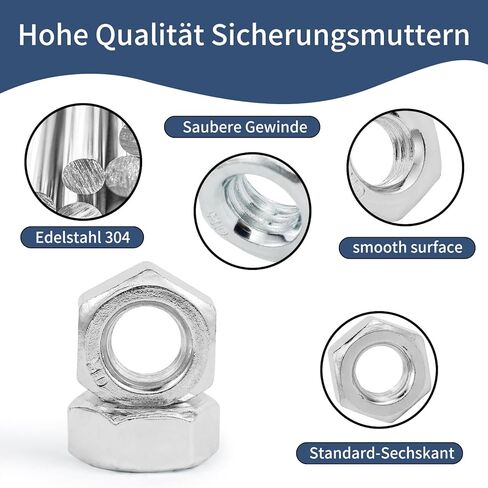 95 قطعة صامولة M6، صامولة قفل نايلون مطلية بالزنك الأسود، صامولة قفل سداسية مترية بحافة مسننة (M6-1.0 مم) in Kuwait