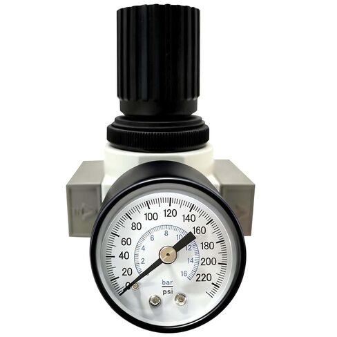 YSIL Air Compressor Pressure Regulator with Gauge Female Thread 1/4 NPT 0-180 PSI Adjustable OR-02 in Kuwait