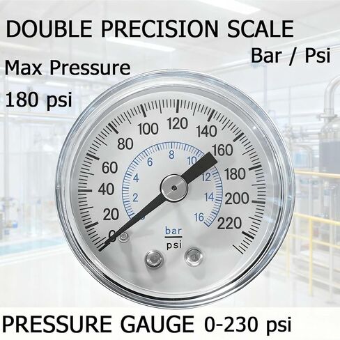 YSIL Air Compressor Pressure Regulator with Gauge Female Thread 1/4 NPT 0-180 PSI Adjustable OR-02 in Kuwait