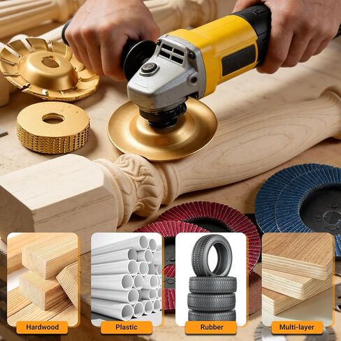 14 Pcs Angle Grinder Wood Carving Disc Set, Stump Grinding Tools for 4" or 4 1/2" Angle Grinder Flap Disc Flap Sanding Wheels for Woodworking Cutting Carving Sanding and Polishing in Saudi Arabia