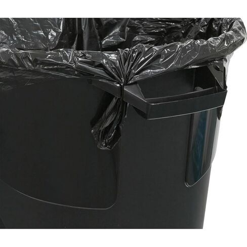 32 Gallon Plastic Trash Can, Heavy Duty Garbage Can with Click Lock Lid, Large Sturdy Handles, Garage Trash Can, Indoor and Outdoor, Black in Saudi Arabia
