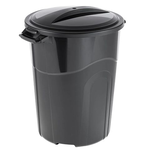 32 Gallon Plastic Trash Can, Heavy Duty Garbage Can with Click Lock Lid, Large Sturdy Handles, Garage Trash Can, Indoor and Outdoor, Black in Saudi Arabia
