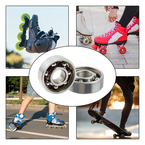 10Pcs Open Steel Skate Bearings Bearing High for Inline Skates Scooters Skate Bearings High Steel Bearing for Rollers Scooters in Saudi Arabia