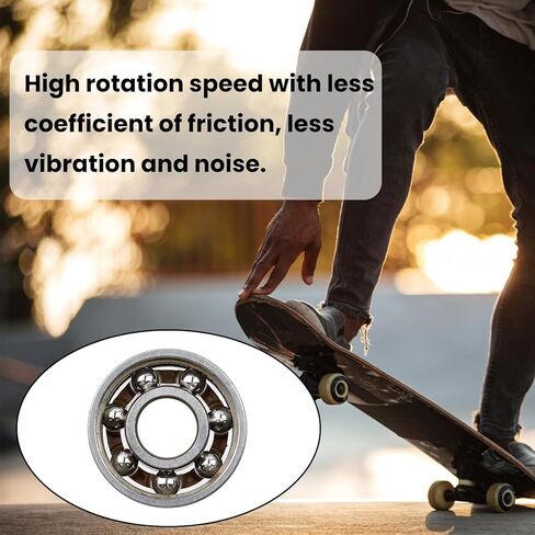 10Pcs Open Steel Skate Bearings Bearing High for Inline Skates Scooters Skate Bearings High Steel Bearing for Rollers Scooters in Saudi Arabia