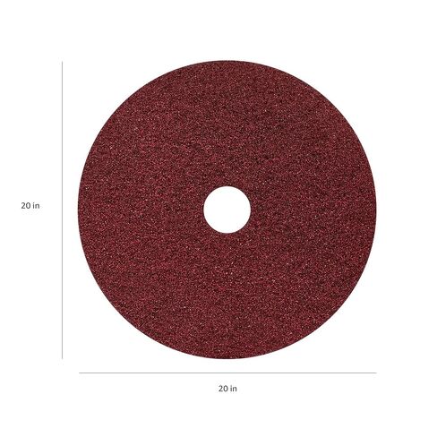 Americo Black Diamond 400 Red Heavy Duty Cleaning Flood Pad, 20" Diameter, 400 Grit, 2 Pads/Case, Made in The USA in Kuwait