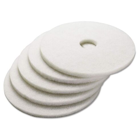 Boardwalk Polishing Floor Pads, 17" Diameter, White, 5/Carton in Saudi Arabia