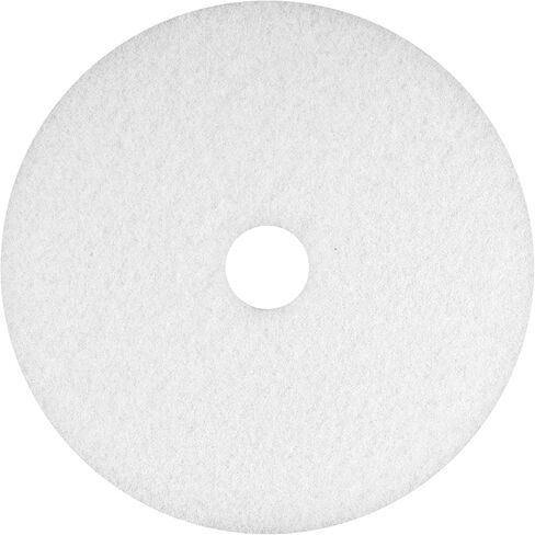 Americo White Super Polish Floor Pad, 27" Diameter, 3.25" Center Hole, 2 Pads/Case, Machine Floor Pads for Polishing Dry Floors, Made of 100% Recycled Content, USA Made in Kuwait