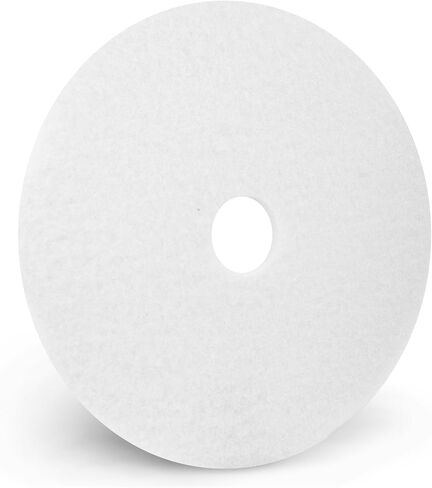 Americo White Super Polish Floor Pad, 27" Diameter, 3.25" Center Hole, 2 Pads/Case, Machine Floor Pads for Polishing Dry Floors, Made of 100% Recycled Content, USA Made in Kuwait