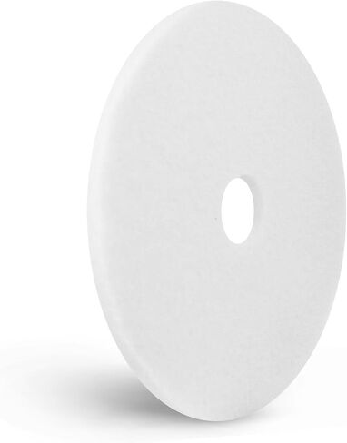 Americo White Super Polish Floor Pad, 27" Diameter, 3.25" Center Hole, 2 Pads/Case, Machine Floor Pads for Polishing Dry Floors, Made of 100% Recycled Content, USA Made in Kuwait