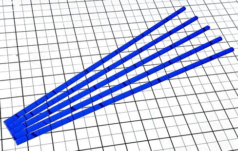 5 قطع 1/4 بوصة قطر × 12 بوصة طويلة اللون أزرق شفاف شفاف أكريليك شبكي قضبان بلاستيكية - .25 ضياء - 6.35 ملم in Kuwait