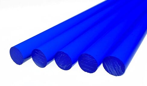 5 قطع 1/4 بوصة قطر × 12 بوصة طويلة اللون أزرق شفاف شفاف أكريليك شبكي قضبان بلاستيكية - .25 ضياء - 6.35 ملم in Kuwait