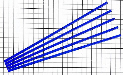 5 قطع 1/4 بوصة قطر × 12 بوصة طويلة اللون أزرق شفاف شفاف أكريليك شبكي قضبان بلاستيكية - .25 ضياء - 6.35 ملم in Kuwait