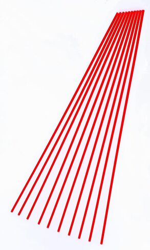 10 قطع بقطر 1/8 بوصة × 12 بوصة طويلة اللون برتقالي فلوري شفاف من الأكريليك شبكي - قطر .125 - حوالي 3 مم - 10 أقدام in Kuwait