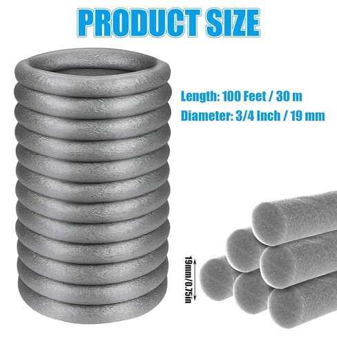 Backer Rod 3/4 Inch Diameter x 100 FT Length, Foam Backer Rod Caulk Saver, Bulk Foam Backing Rod for Gaps, Concrete Filling, Joints, Driveway Crack – Grey in Saudi Arabia