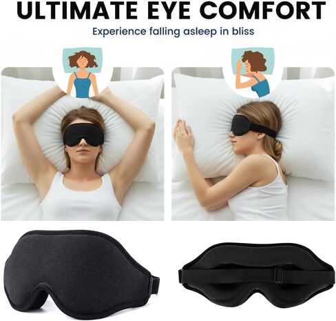 3D Zero-Pressure Sleep Mask with Cooling Gel | 100% Blackout Eye Cover for Puffy Eyes, Migraines & Dry Eyes | Hot & Cold Therapy for Deep Sleep & Relaxation in Saudi Arabia