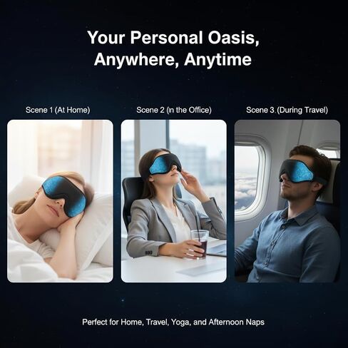 3D Zero-Pressure Sleep Mask with Cooling Gel | 100% Blackout Eye Cover for Puffy Eyes, Migraines & Dry Eyes | Hot & Cold Therapy for Deep Sleep & Relaxation in Saudi Arabia