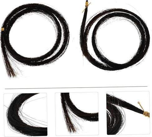 Garneck 2 Pack Viola Bow Hair Black Violin Bow Accessory for Violinists Horsehair for Viola Repair Kit for in Saudi Arabia