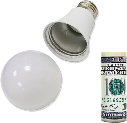 Lightbulb Diversion Safe - Hidden Secret Compartment to Hide Money, Jewelry & Small Items | Small Container to Keep Valuables Safe in Plain Sight Storage Realistic Light Bulb Decoy Hiding Box (1) in Kuwait