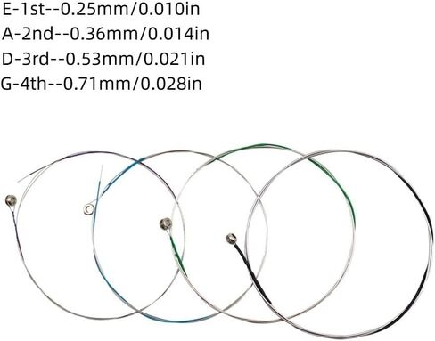 4Pcs Violin Strings Set AV16 - Steel Core Silver Wound with Ball End for 4/4 3/4 1/2 1/4 1/8 Violins, Full/4/4 Size Universal Fiddle Strings in Kuwait