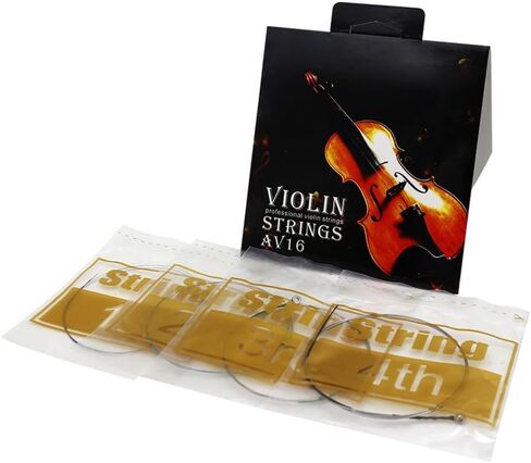 4Pcs Violin Strings Set AV16 - Steel Core Silver Wound with Ball End for 4/4 3/4 1/2 1/4 1/8 Violins, Full/4/4 Size Universal Fiddle Strings in Kuwait
