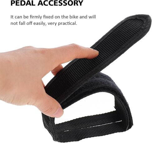 1 Pair Bicycle Muzzle Attachment for Kids Bikes Pedal Footrest Strips Adjustable Toe Clips Strap Cycling Part Nylon Black Indoor Mountain Compatible in Saudi Arabia