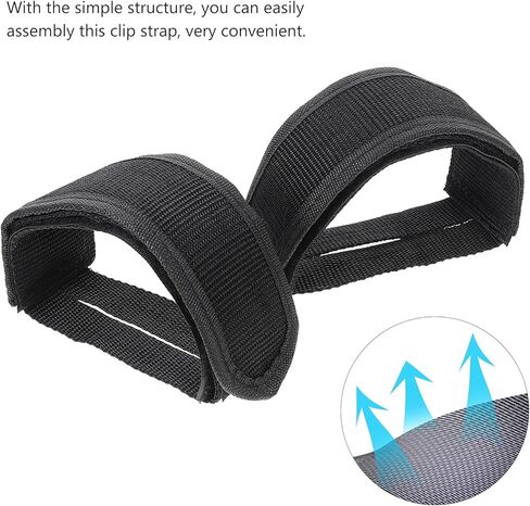 1 Pair Bicycle Muzzle Attachment for Kids Bikes Pedal Footrest Strips Adjustable Toe Clips Strap Cycling Part Nylon Black Indoor Mountain Compatible in Saudi Arabia