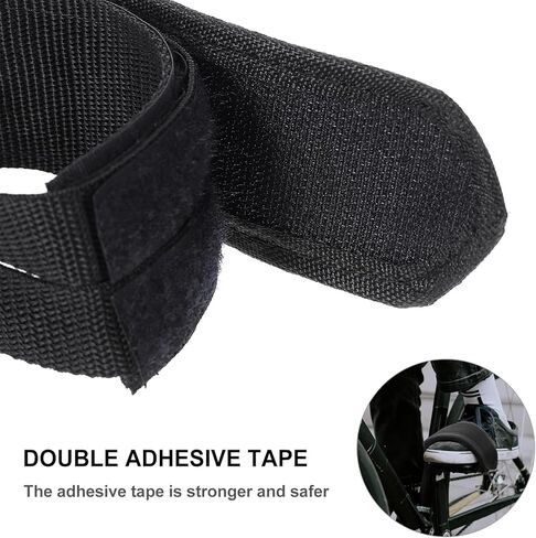 1 Pair Bicycle Muzzle Attachment for Kids Bikes Pedal Footrest Strips Adjustable Toe Clips Strap Cycling Part Nylon Black Indoor Mountain Compatible in Saudi Arabia
