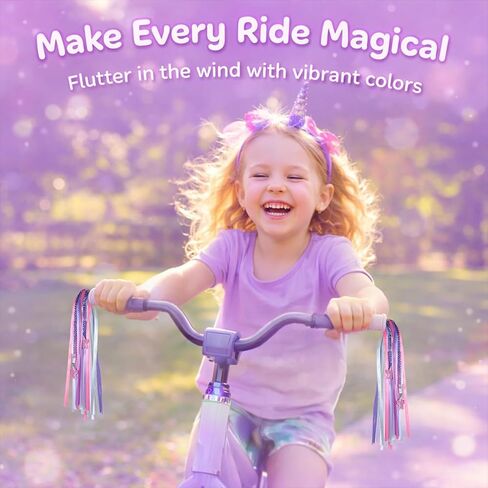 1 Pair Kids Bicycle Handlebar Streamers, Bicycle Tassel for Girls, Bike Streamers for Girl, Colorful Ribbons Scooter Handlebar Decorations for Girls and Boys, Kids Bike Accessories in Saudi Arabia