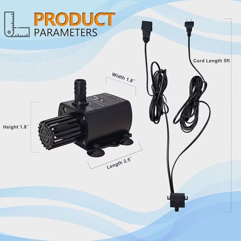 Automatic Small Sump Pump With Water Level Sensor,13 FT Drain Height With 4 Level Flow Control,Mini Submersible Water Condensate Pump For Dehumidifier,Ice Maker,Tank Auto Shut Off in Kuwait