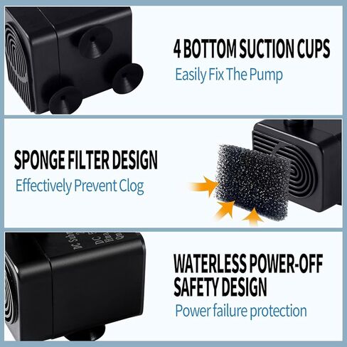 مضخة مياه صرف صحي صغيرة أوتوماتيكية مع مستشعر مياه، ارتفاع 3 أقدام و100 جيجا في الساعة، مضخة مكثفة صغيرة، مضخة مياه أوتوماتيكية صغيرة، مناسبة لنوافير مياه الحيوانات الأليفة، ومزيلات الرطوبة، تشغيل/إيقاف تلقائي (أسود) in Kuwait