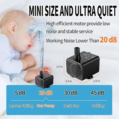 مضخة مياه صرف صحي صغيرة أوتوماتيكية مع مستشعر مياه، ارتفاع 3 أقدام و100 جيجا في الساعة، مضخة مكثفة صغيرة، مضخة مياه أوتوماتيكية صغيرة، مناسبة لنوافير مياه الحيوانات الأليفة، ومزيلات الرطوبة، تشغيل/إيقاف تلقائي (أسود) in Kuwait