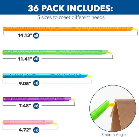 36Pcs Plastic Bag Sealer Sticks, AUHOKY Reusable Bag Sealing Clips with 5 Different Sizes, Keep Bags Airtight Watertight & Food Fresh, Easy Storage Accessories for Kitchen (Random Colors) in Kuwait