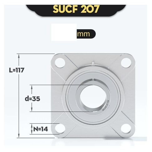 1pcs Pillow Block Bearing Unit SUCF204/205/206/207/208/209/210/SUCF211 Mounted Housing Outer Spherical Square Bearings(SUCF207 ID35mm) in Saudi Arabia