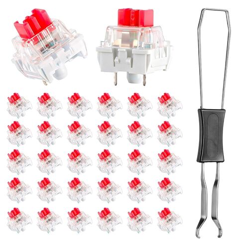 Mechanical Keyboard Switches, 50 Pcs 3 PIN Red Keyboard Clickers for 3D Prints Replacement Dustproof Keyboard Switch with Key Puller for Most Gaming Keyboards in Saudi Arabia