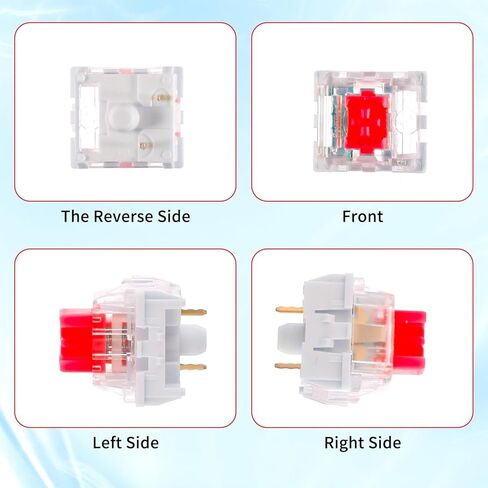 Mechanical Keyboard Switches, 50 Pcs 3 PIN Red Keyboard Clickers for 3D Prints Replacement Dustproof Keyboard Switch with Key Puller for Most Gaming Keyboards in Saudi Arabia